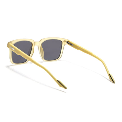 Square Polarized Sunglasses for Men & Women (Black Lens | Yellow Frame - PMG7419)