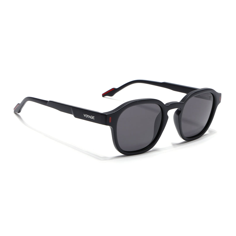 Wayfarer Polarized Sunglasses for Men & Women (Black Lens | Black Frame - PMG7421)