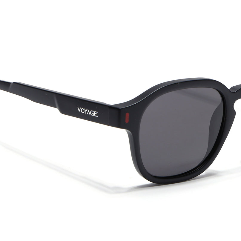 Wayfarer Polarized Sunglasses for Men & Women (Black Lens | Black Frame - PMG7421)