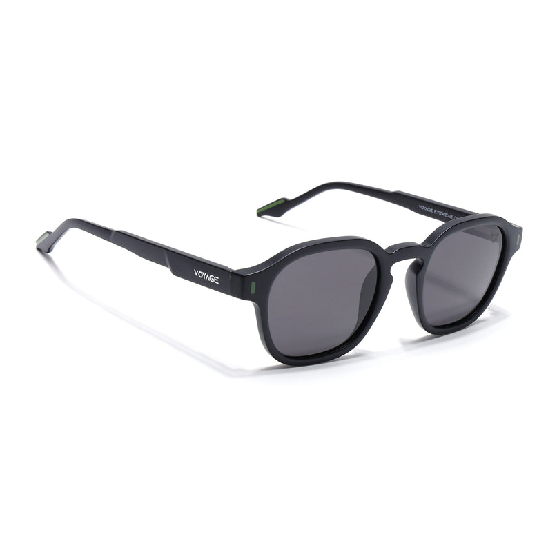 Wayfarer Polarized Sunglasses for Men & Women (Black Lens | Black Frame - PMG7422)