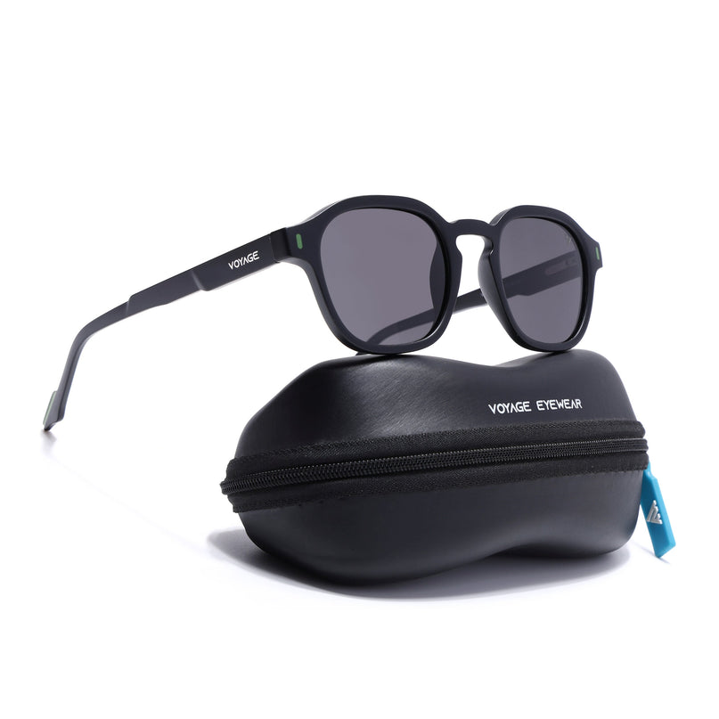 Wayfarer Polarized Sunglasses for Men & Women (Black Lens | Black Frame - PMG7423)