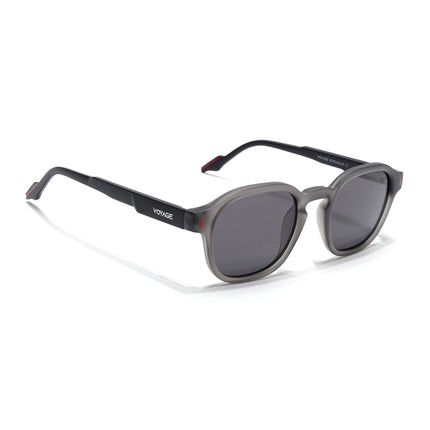 Wayfarer Polarized Sunglasses for Men & Women (Black Lens | Grey Frame - PMG7424)