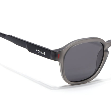 Wayfarer Polarized Sunglasses for Men & Women (Black Lens | Grey Frame - PMG7424)