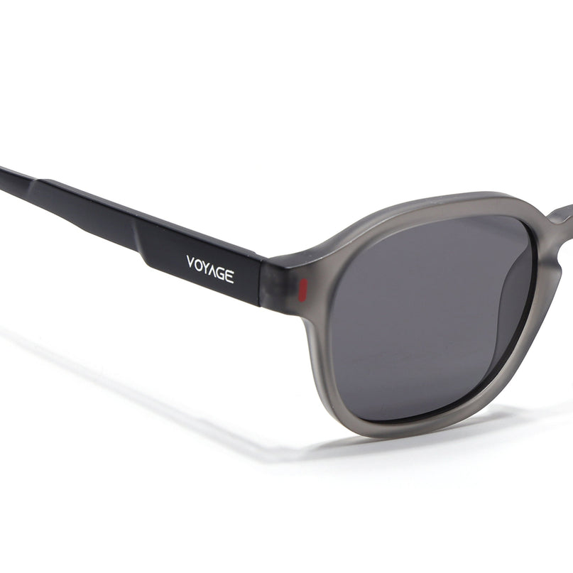 Wayfarer Polarized Sunglasses for Men & Women (Black Lens | Grey Frame - PMG7424)