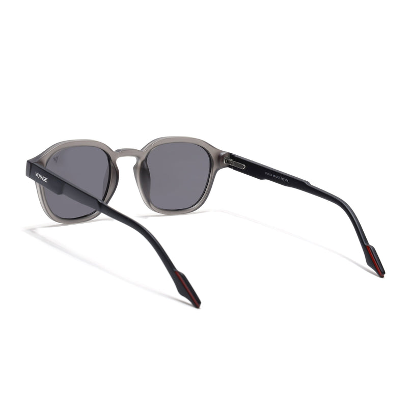 Wayfarer Polarized Sunglasses for Men & Women (Black Lens | Grey Frame - PMG7424)
