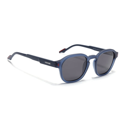 Wayfarer Polarized Sunglasses for Men & Women (Black Lens | Blue Frame - PMG7425)