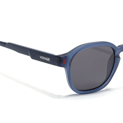Wayfarer Polarized Sunglasses for Men & Women (Black Lens | Blue Frame - PMG7425)