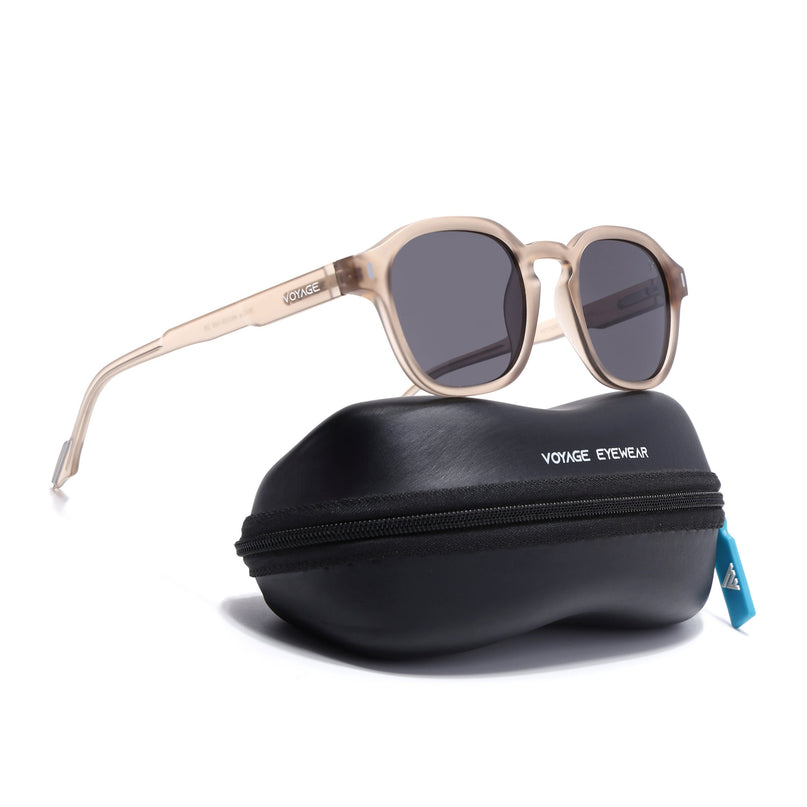 Wayfarer Polarized Sunglasses for Men & Women (Black Lens | Brown Frame - PMG7426)