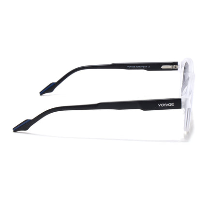Wayfarer Polarized Sunglasses for Men & Women (Black Lens | Transparent Frame - PMG7428)
