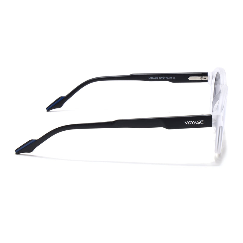 Wayfarer Polarized Sunglasses for Men & Women (Black Lens | Transparent Frame - PMG7428)