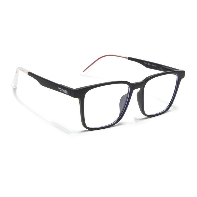 Voyage Black Square Eyeglasses for Men & Women (T001FMG7172-C1)