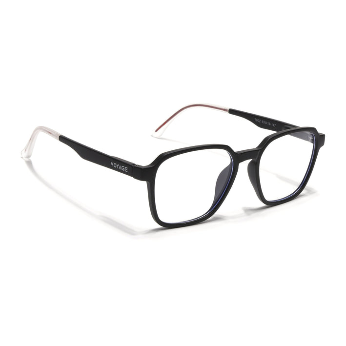 Voyage Black Square Eyeglasses for Men & Women (T002FMG7177-C1)