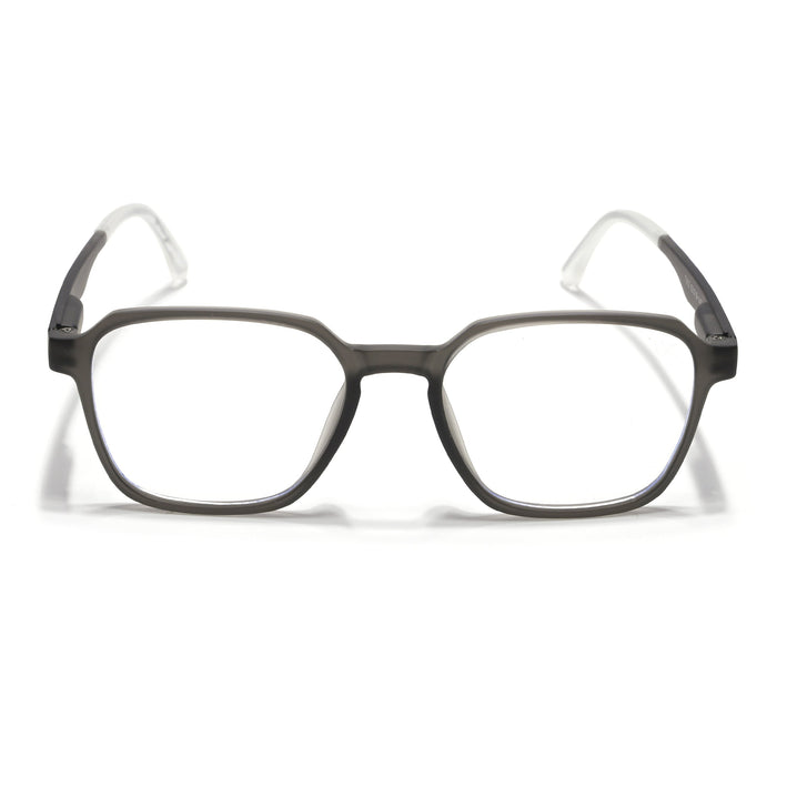 Voyage Grey Square Eyeglasses for Men & Women (T002FMG7178-C2)