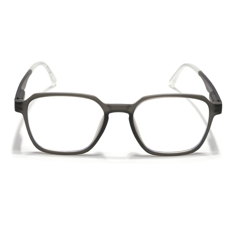 Voyage Grey Square Eyeglasses for Men & Women (T002FMG7178-C2)