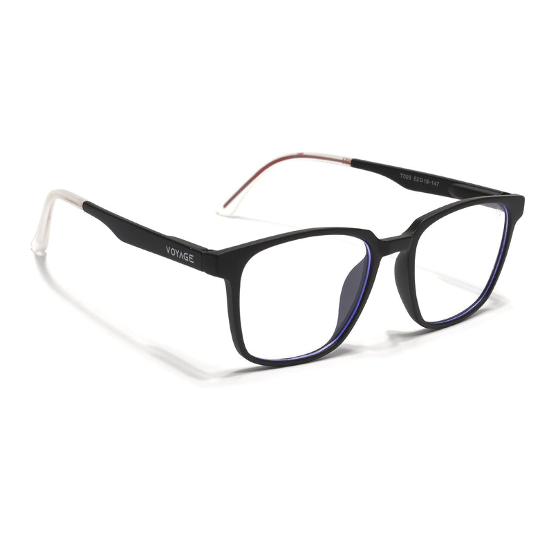 Voyage Black Square Eyeglasses for Men & Women (T003FMG7182-C1)