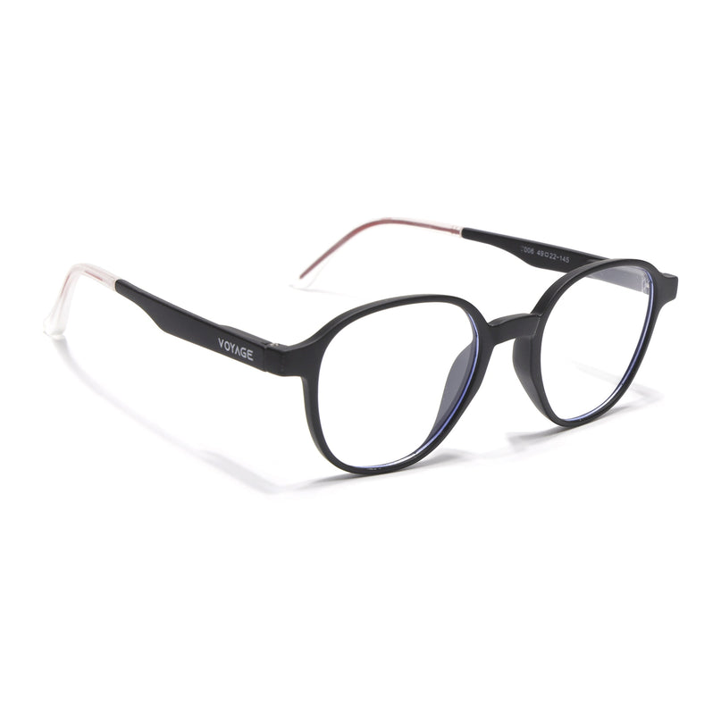 Voyage Black Round Eyeglasses for Men & Women (T006FMG7187-C1)