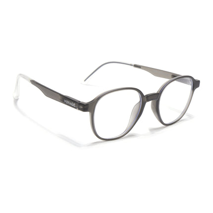Voyage Grey Round Eyeglasses for Men & Women (T006FMG7188-C2)