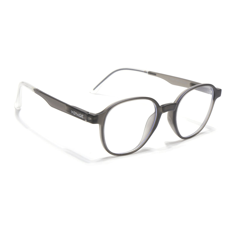 Voyage Grey Round Eyeglasses for Men & Women (T006FMG7188-C2)