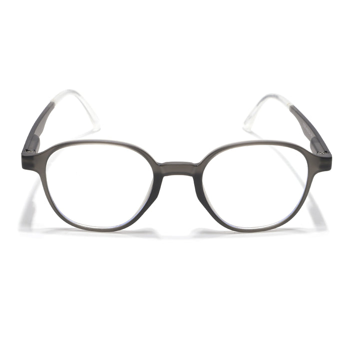 Voyage Grey Round Eyeglasses for Men & Women (T006FMG7188-C2)