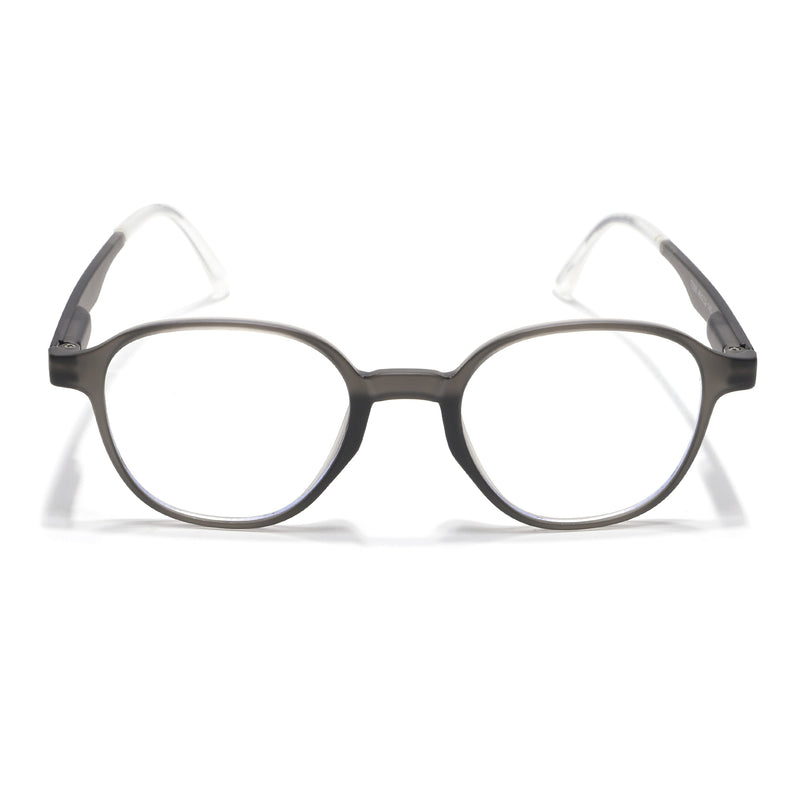 Voyage Grey Round Eyeglasses for Men & Women (T006FMG7188-C2)