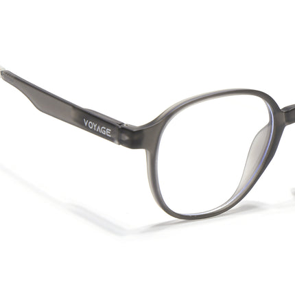 Voyage Grey Round Eyeglasses for Men & Women (T006FMG7188-C2)