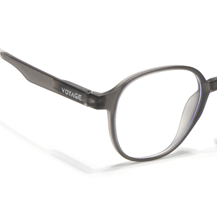 Voyage Grey Round Eyeglasses for Men & Women (T006FMG7188-C2)