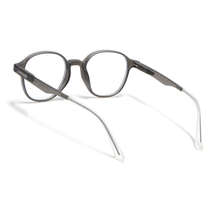 Voyage Grey Round Eyeglasses for Men & Women (T006FMG7188-C2)
