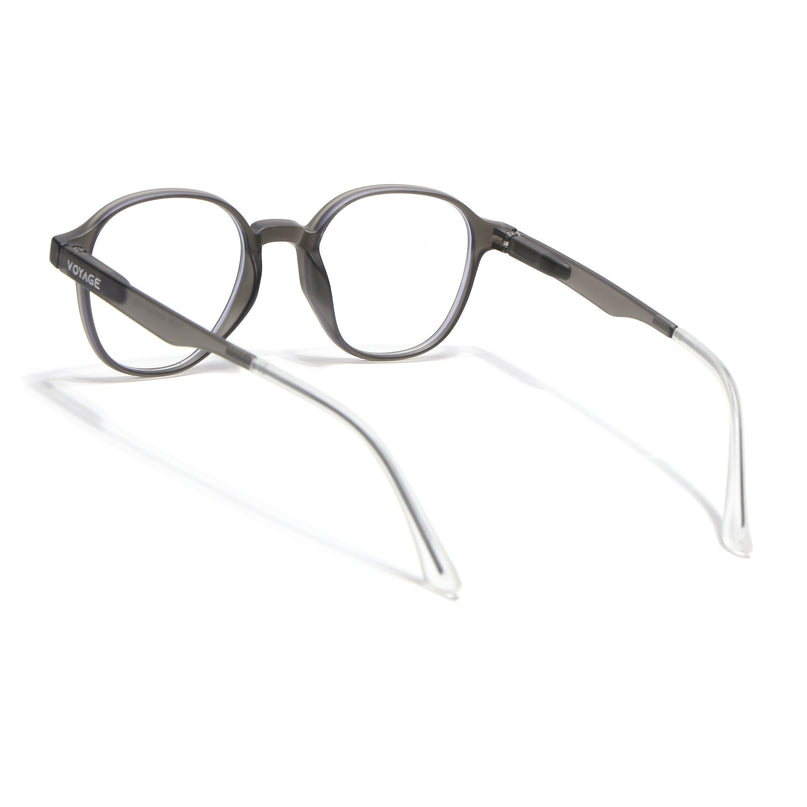 Voyage Grey Round Eyeglasses for Men & Women (T006FMG7188-C2)