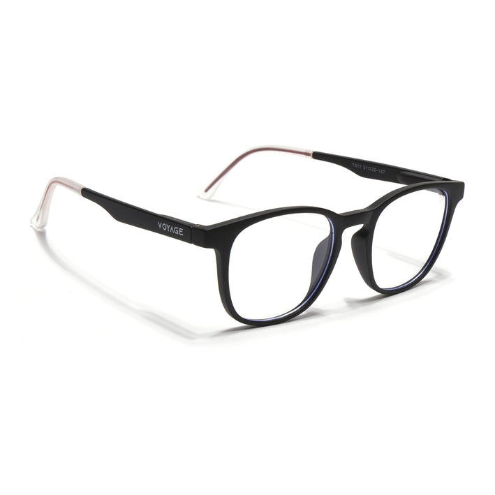 Voyage Black Round Eyeglasses for Men & Women (T011FMG7192-C1)