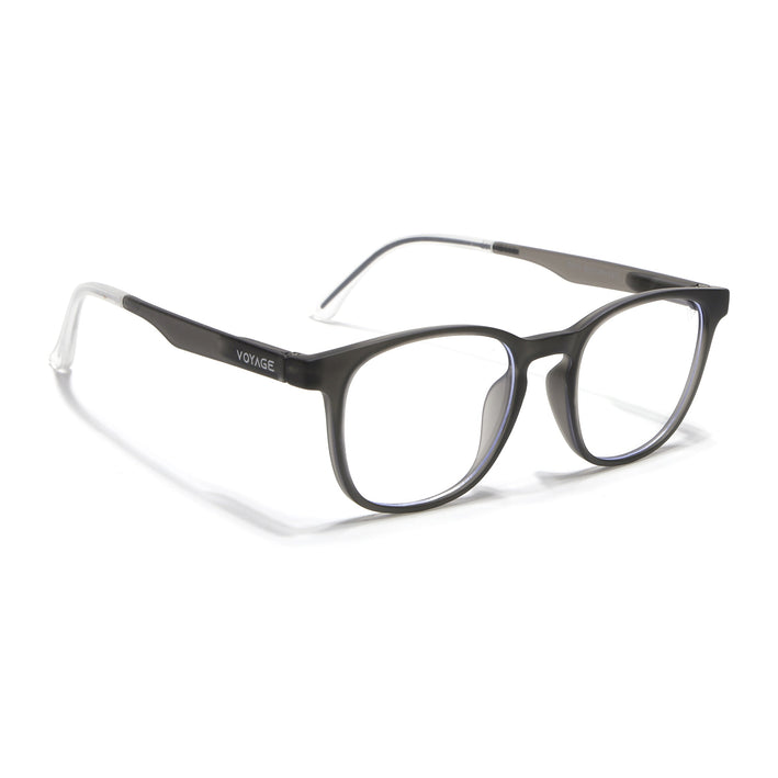 Voyage Grey Round Eyeglasses for Men & Women (T011FMG7193-C2)