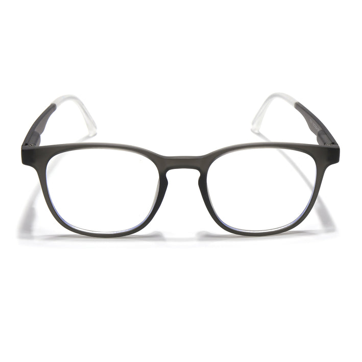 Voyage Grey Round Eyeglasses for Men & Women (T011FMG7193-C2)