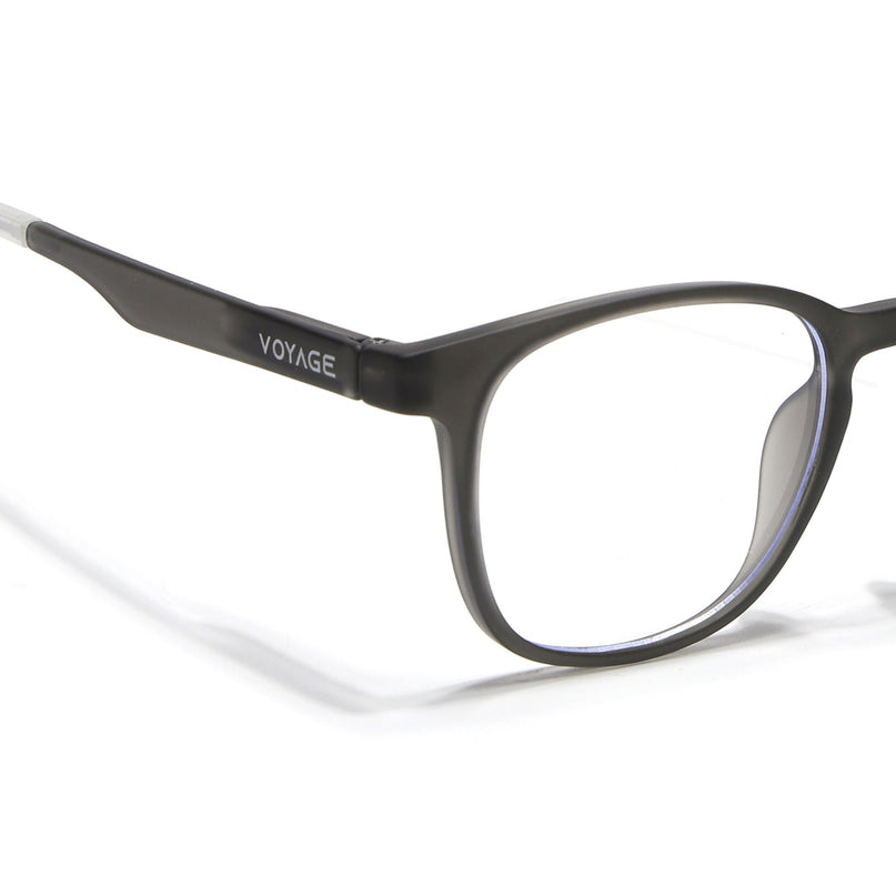 Voyage Grey Round Eyeglasses for Men & Women (T011FMG7193-C2)