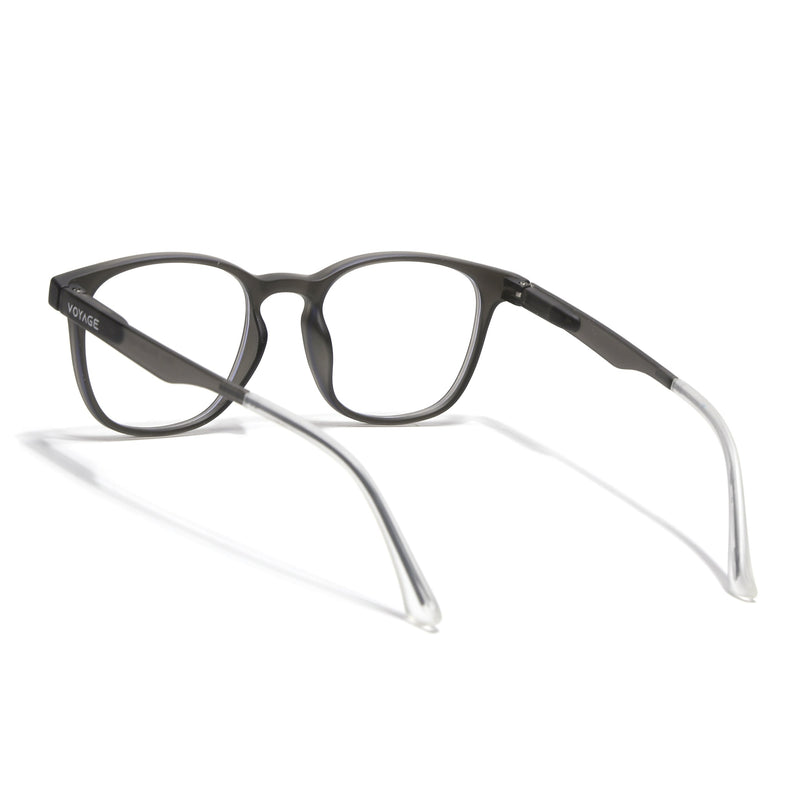 Voyage Grey Round Eyeglasses for Men & Women (T011FMG7193-C2)