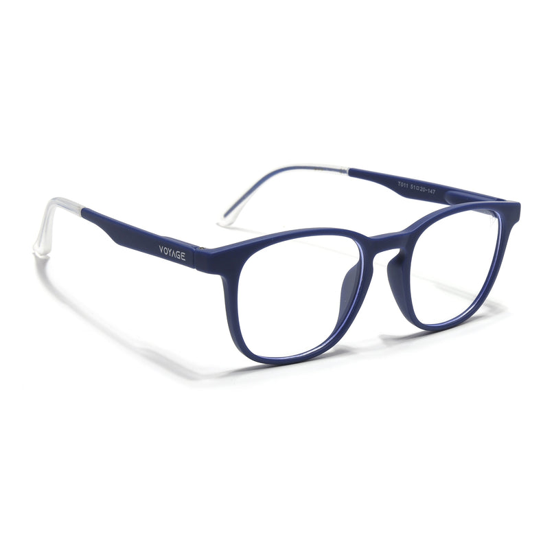 Voyage Blue Round Eyeglasses for Men & Women (T011FMG7194-C3)