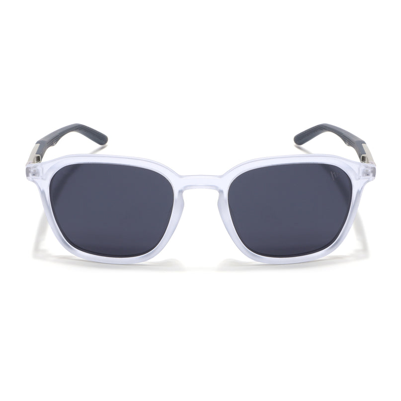 Square Polarized Sunglasses | Black Lens | Transparent Frame - PMG6793