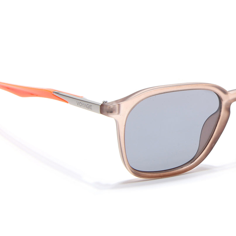 Square Polarized Sunglasses | Grey Lens | Brown Frame - PMG6795