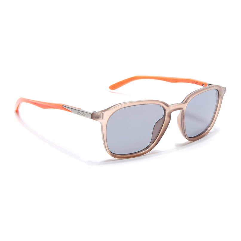Square Polarized Sunglasses | Grey Lens | Brown Frame - PMG6795