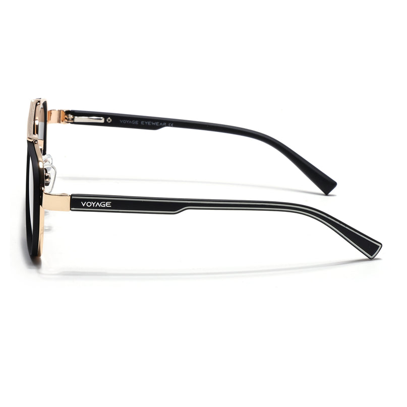 Wayfarer Sunglasses for Men & Women (Black Lens | Golden & Black Frame - MG7582)