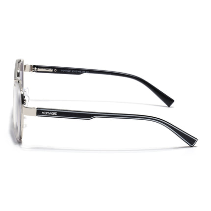 Wayfarer Sunglasses for Men & Women (Purple & Clear Lens | Silver & Grey Frame - MG7584)