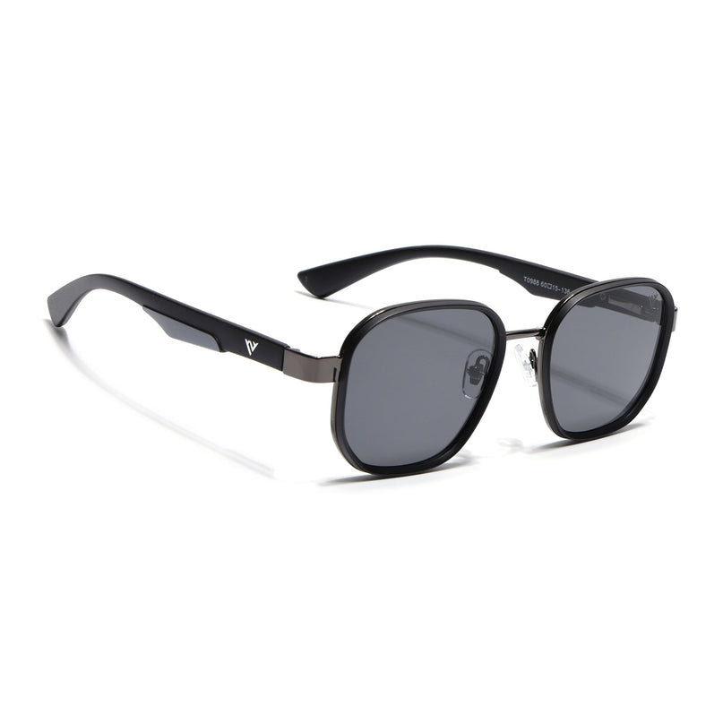 Square Sunglasses for Men & Women (Black Lens | Matt Black Frame - MG7340)