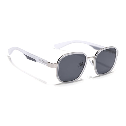 Square Sunglasses for Men & Women (Black Lens | Transparent Frame - MG7343)