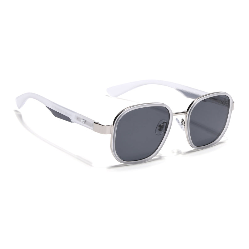 Square Sunglasses for Men & Women (Black Lens | Transparent Frame - MG7343)