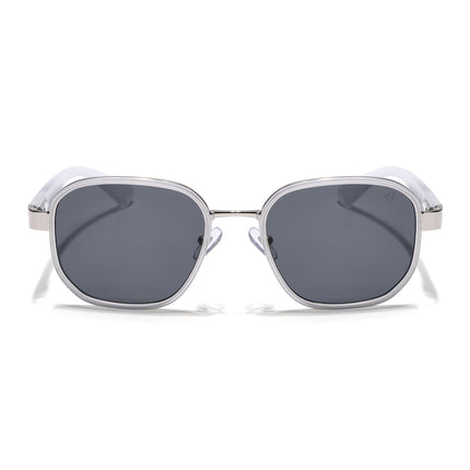 Square Sunglasses for Men & Women (Black Lens | Transparent Frame - MG7343)