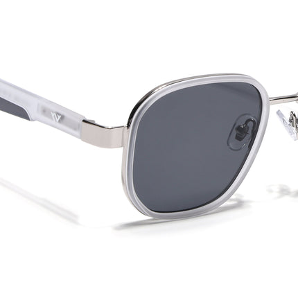 Square Sunglasses for Men & Women (Black Lens | Transparent Frame - MG7343)