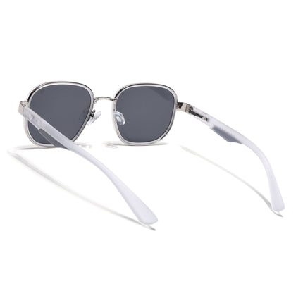 Square Sunglasses for Men & Women (Black Lens | Transparent Frame - MG7343)