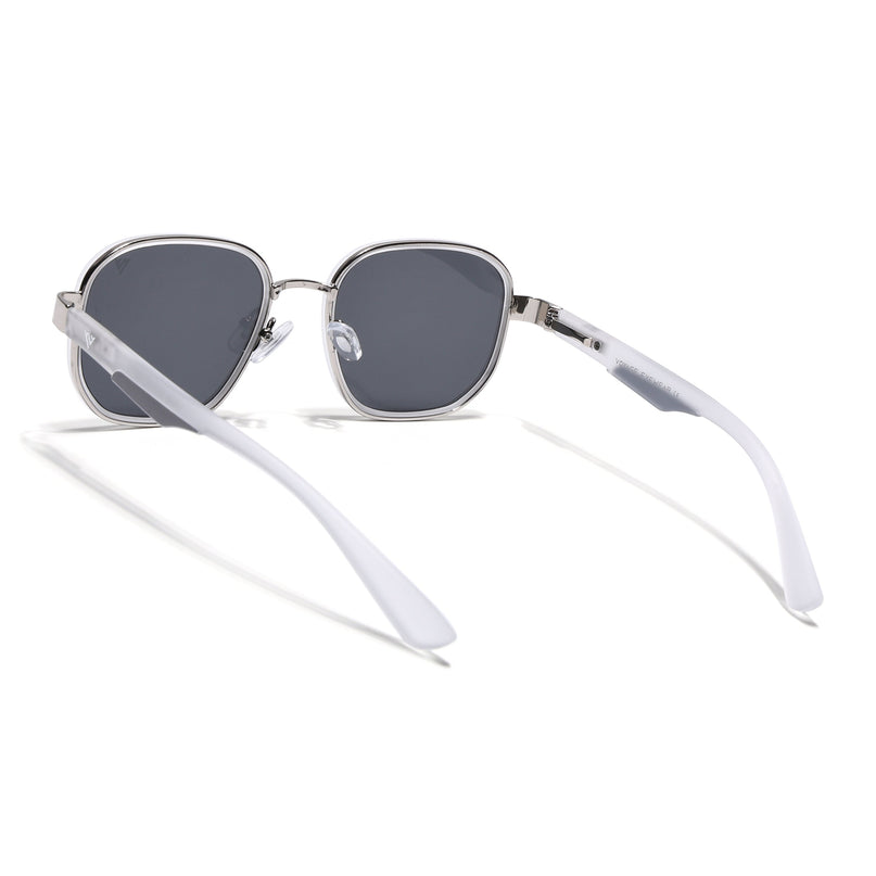 Square Sunglasses for Men & Women (Black Lens | Transparent Frame - MG7343)