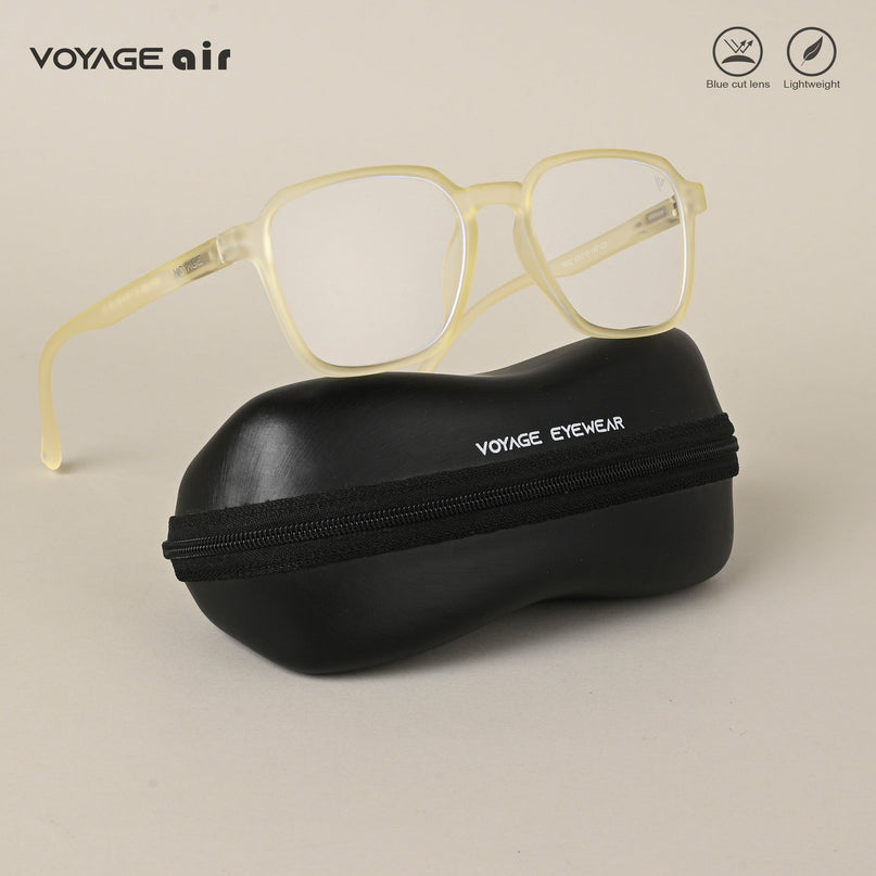 Voyage Air Yellow Square Eyeglasses for Men & Women - MG4537