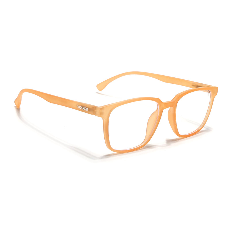 Voyage Air Orange Square Eyeglasses for Men & Women - MG4549