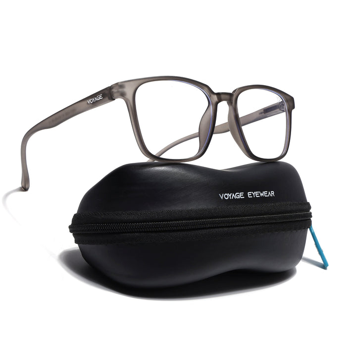 Voyage Air Grey Square Eyeglasses for Men & Women - MG4553
