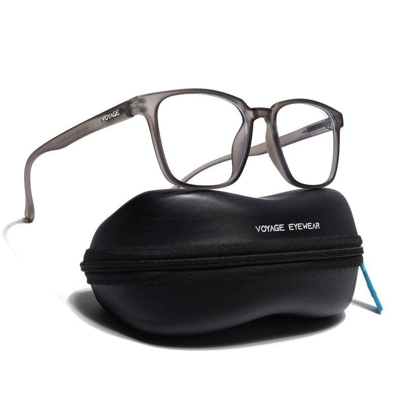 Voyage Air Grey Square Eyeglasses for Men & Women - MG4553
